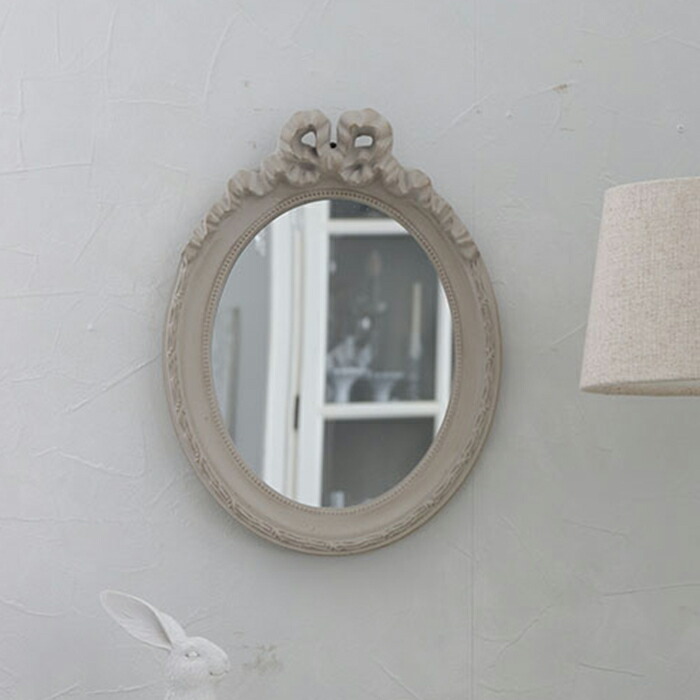 極美品◼️ アイアンラウンドミラーFloralサンディホワイト アイアンラウンドミラーFloralサンディホワイト- サラグレース-