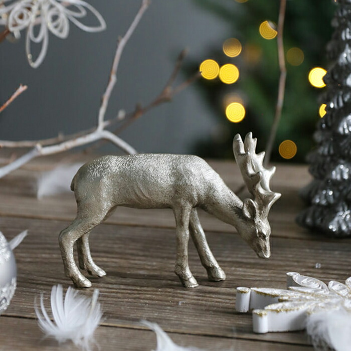 ★おしゃれ★トナカイ置物置き物オブジェクリスマス★シャビー木製雑貨大人石膏 youmotto_obj-reindeer