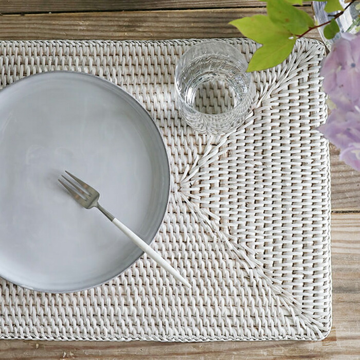 サラグレース　Chef moi リネン フリル付き ランチョンマット×2枚セット LUNCHEON MAT / バイカラー フリル ランチョンマット | BONNE CHANCE