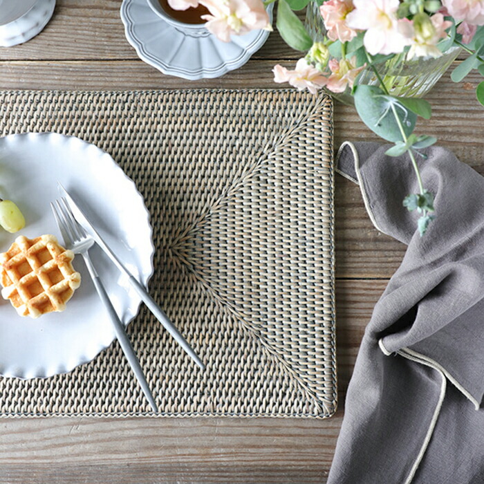 楽天市場】Borgo delle tovaglie プレースマット グレー レクト