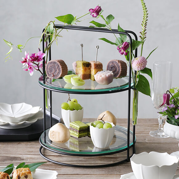 グラススタジオ ハイティースタンド アフタヌーンティー 楽天市場】ハイティースタンド アフタヌーンティー 2段 和風 四角形