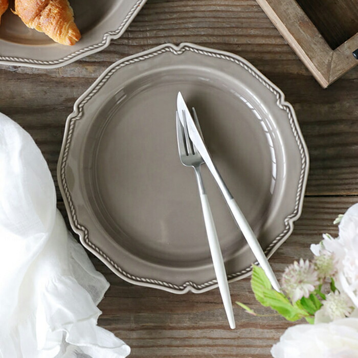 楽天市場】プレートLien S グレー19cm // 陶器 お皿 日本製 和食器