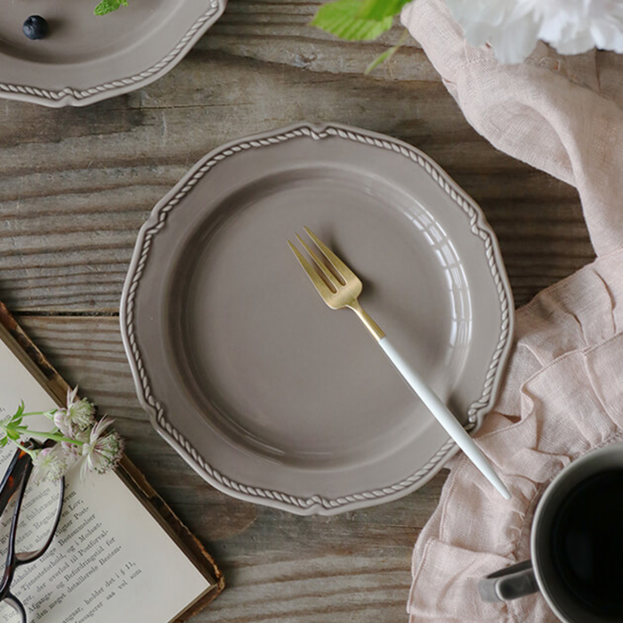 楽天市場】プレートLien L グレー24cm // 陶器 お皿 日本製 和食器