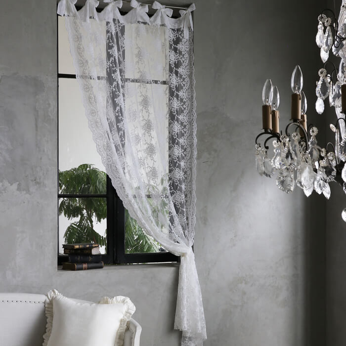 楽天市場】カフェカーテン オフホワイト 40x95cm Chez moi Luxury