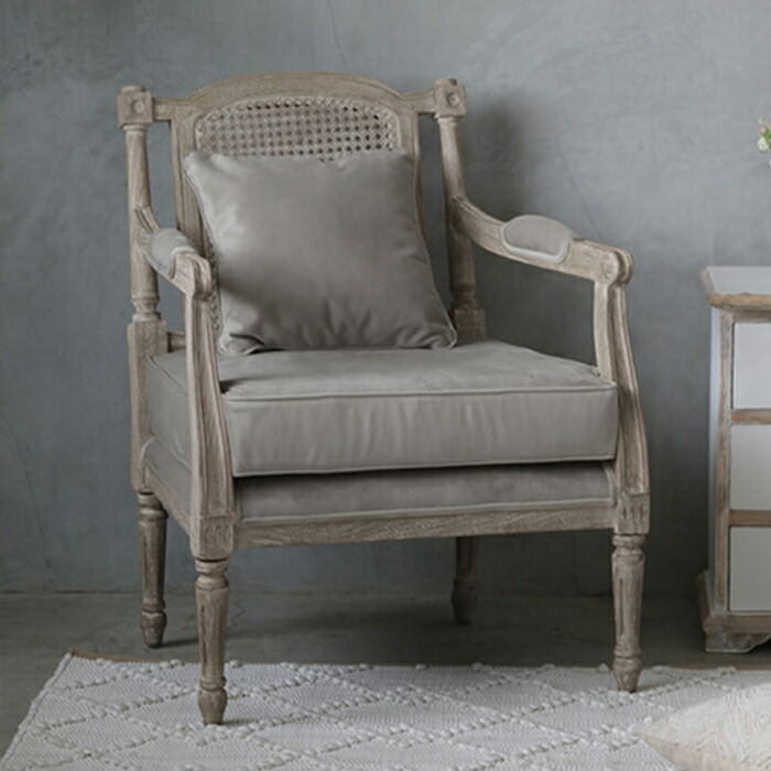 楽天市場】アームチェア ナチュラル ライトグレー ベルベット SGD Mona