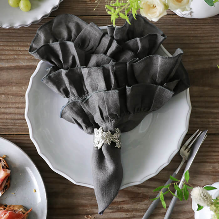 楽天市場】Borgo delle tovaglie リネン ナプキン グレー 48x48cm