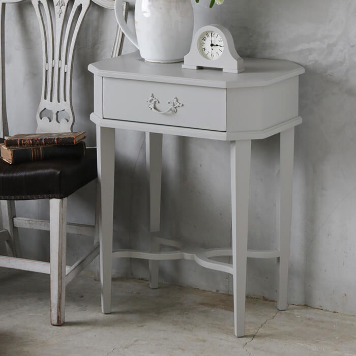 シャビーシック シェルフホワイトサイドテーブルチェストサラグレース
