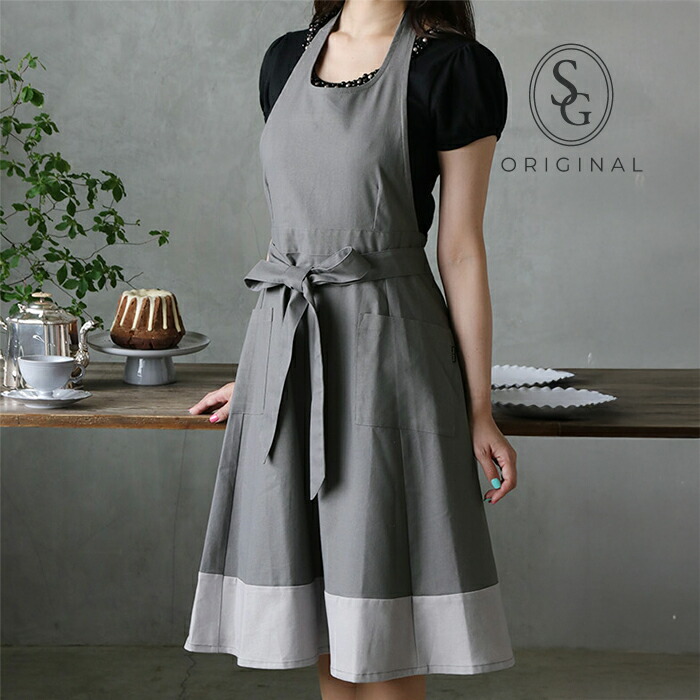 楽天市場】エプロン ライトグレー Sarah Grace Dahlia // おしゃれ