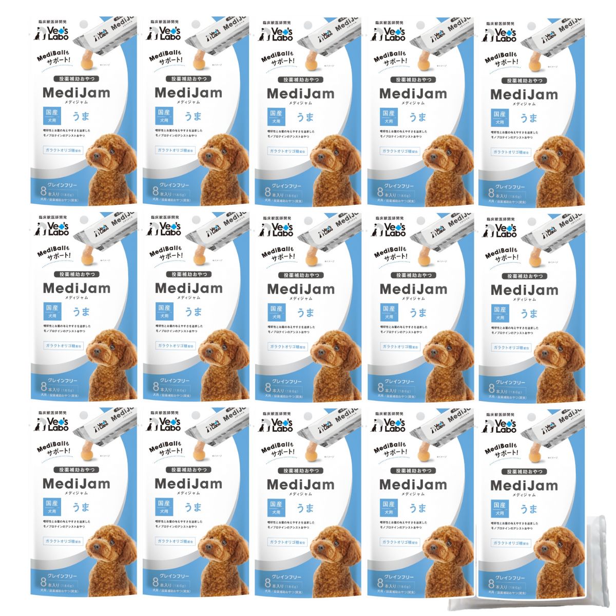 メディジャム 犬 薬 飲ませる おやつ 投薬 投薬補助 うま 8本入り × 15袋 メディボール mediball