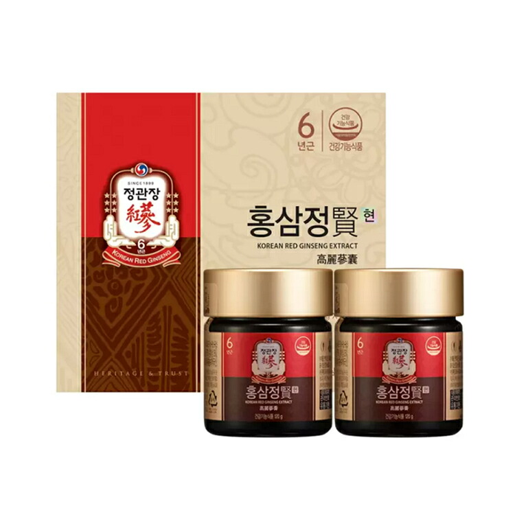 正官庄 紅参精 賢 (ヒョン) 240g (120g×2個書き割り) 6年根 紅参抽出エキス 高麗人蔘抽出エキス 差し上げ物書き割り