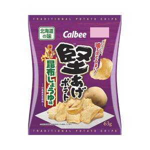 楽天市場 カルビー 北海道の味 堅あげポテト 昆布しょうゆ味 63g 十勝亭