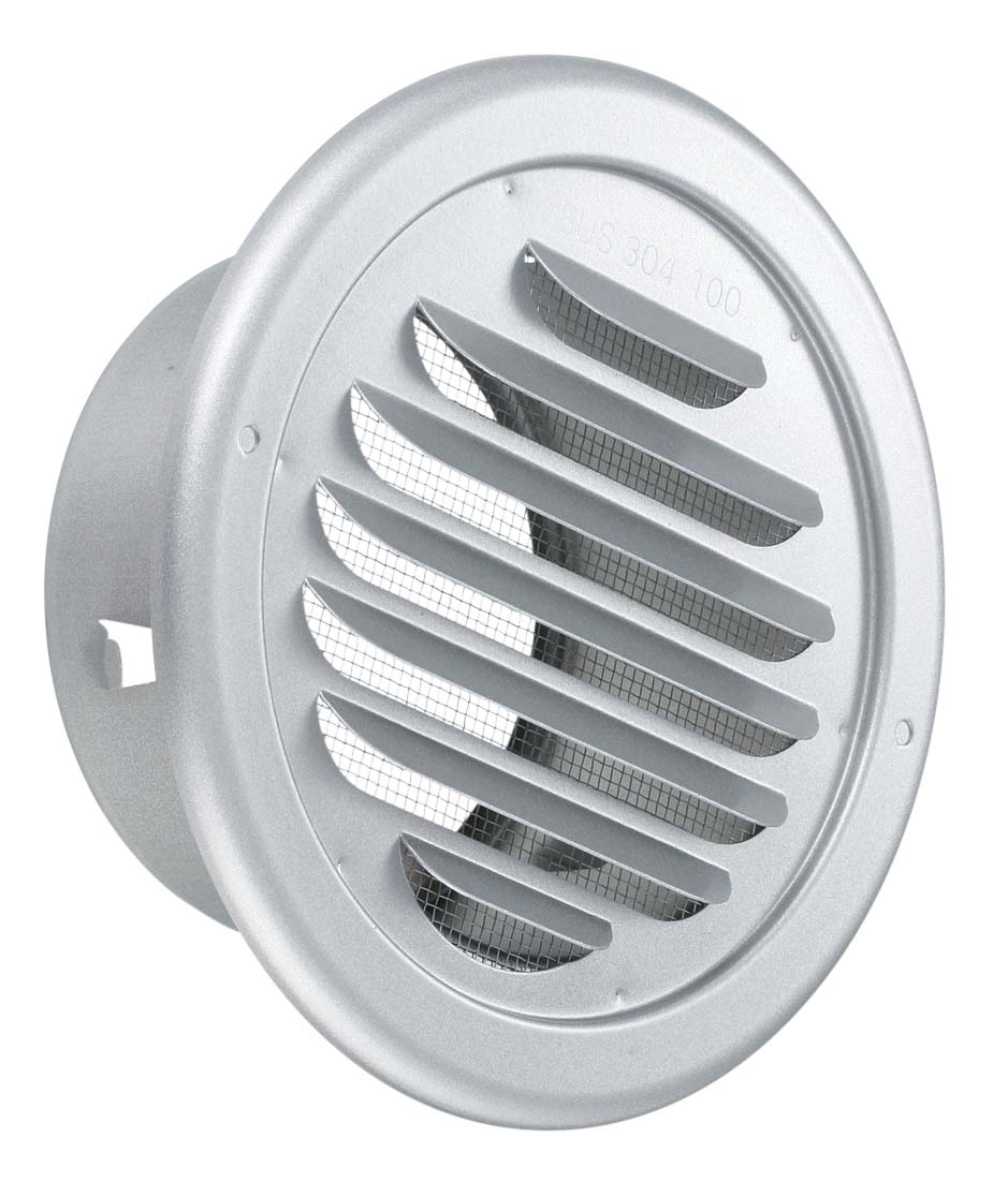 【楽天市場】(株)更科製作所 φ100 ステンレス製軒天用ガラリ GV-100SM-KT 防虫網付・シルバーメタリック色:株式会社更科製作所