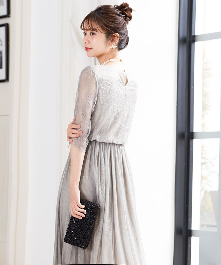 店長大暴走 クリアランスsale 結婚式 パーティードレス 袖あり レディース ワンピース 長袖 総レース刺繍 保存版 Www Globaldentalcentre Org