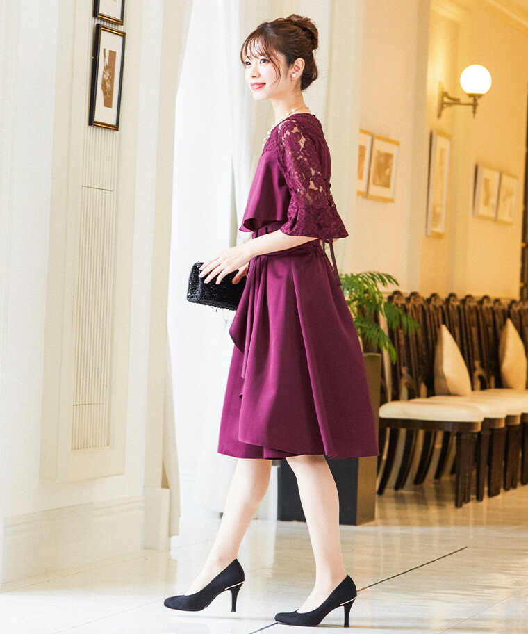 楽天市場 2way セットアップ 結婚式 ワンピース パーティードレス ドレス レース プリーツ フレア 刺繍 披露宴 二次会 お呼ばれ 成人式 同窓会 ドレス 謝恩会 卒業パーティー 大学生 卒業式 袖あり 袖有り 膝上 春 夏 秋 冬 服 服装 女性 レディース 体型カバー