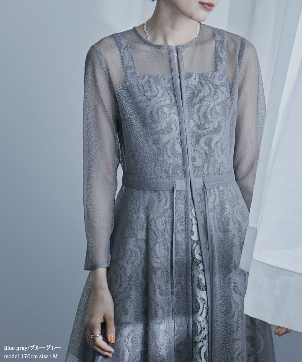 楽天市場 クーポン利用で00円オフ オールレースでも甘すぎない大人の魅力あふれる 幾何学チュールジャガードワンピ ワンピース レディース ドレス ワンピ チュール レース フォーマル 結婚式 二次会 パーティー ジャガード セット レイヤード カジュアル 21ss 春