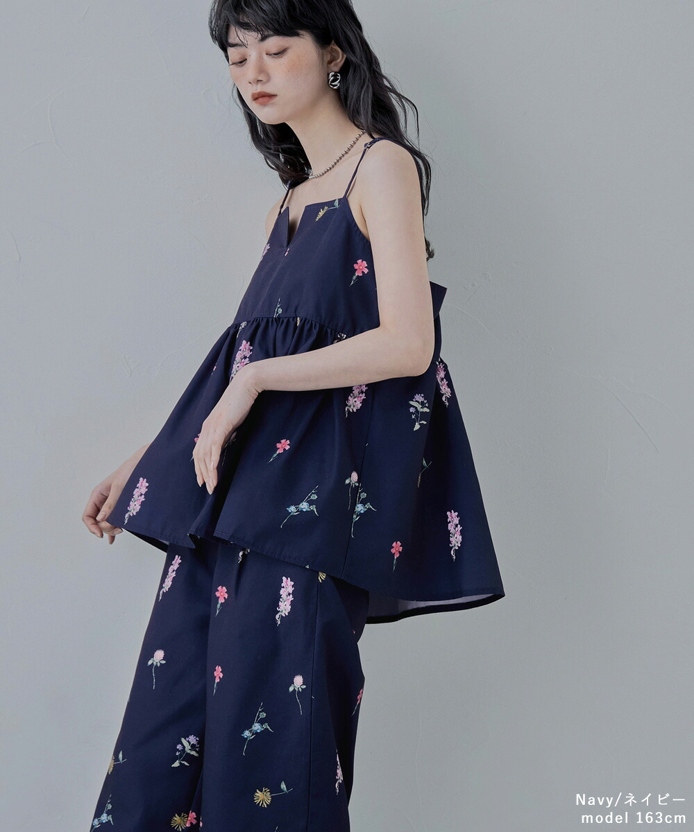 花柄プリントキャミソールビスチェ トップス ビスチェ キャミソール