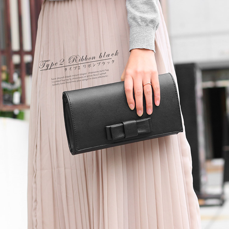 楽天市場 パーティーバッグ クラッチバッグ 結婚式 バッグ クラッチ 二次会 3way パーティー フォーマル お呼ばれ レディース パーティバッグ リボン シンプル 謝恩会 ベージュ 黒 ブラック 入学式 卒業式 コーデ ウエディング ウェディング Etoll