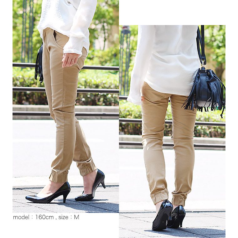 楽天市場 大きいサイズ ジョガーパンツ レディース 大きいサイズ テーパード パンツ ジョグパンツ 裾ゴム ウエストゴム ロングパンツ 美脚 ズボン ボトムス 着痩せ アースカラー 大人 ストレッチ シルエット 無地 2l 3l 4l サイズ ツイル Etoll