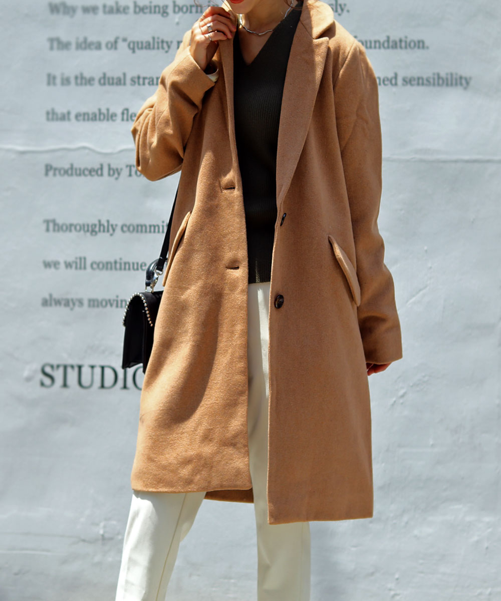 楽天市場 主軸として活躍する 高スペックアウター シンプルチェスターコート アウター コート レディース ショート チェスター M L 大人 Etoll