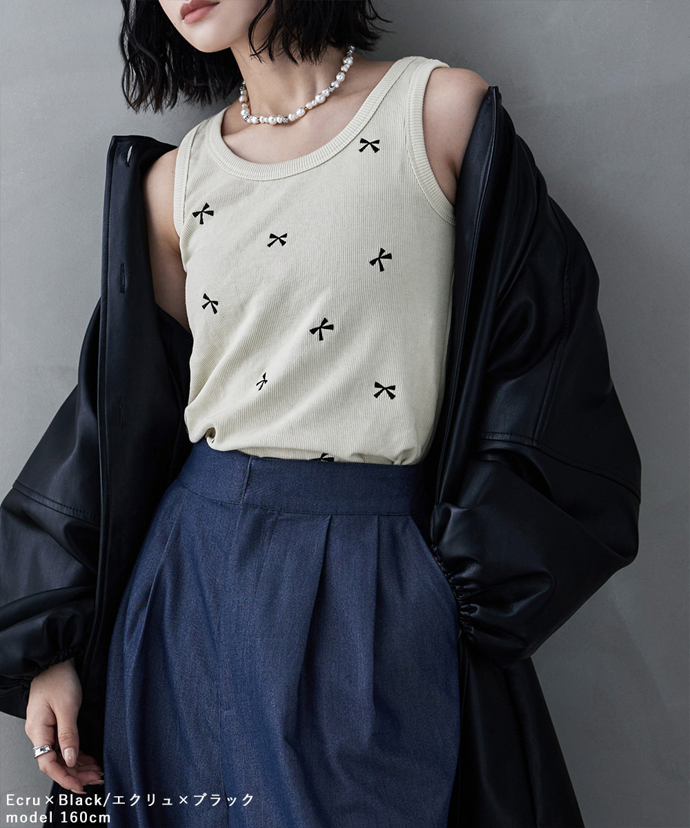 e*3様 seventenby kawahitomiho リボン ノースリーブ リボン紐ノースリーブ | ファッション通販サイト NUGU