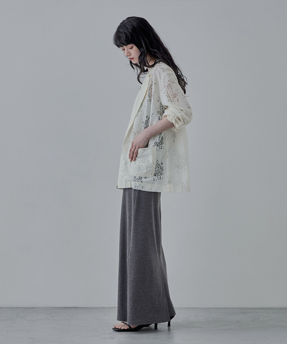 ♪新品　ボリューム　フラワー　レース　ジャケット シャツ　シアー　白　カーキ LUXSTYLE シャツ フラワーレース開襟半袖シアーシャツ メンズ