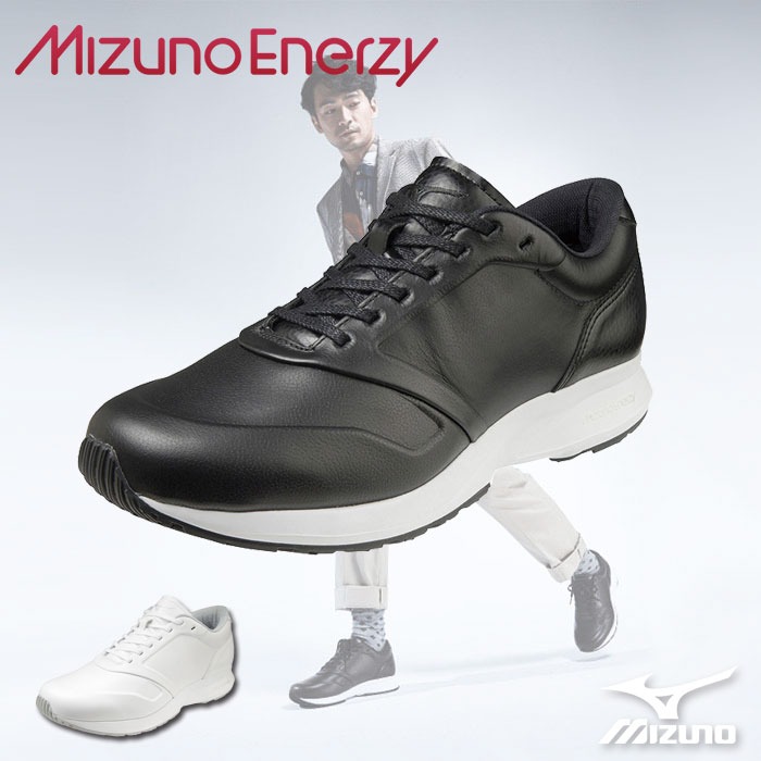 メンズ レザー スニーカー ビジカジ ウォーキングシューズ ミズノ Mizunoenerzy ミズノエナジー レザースニーカー 高反発 スニーカー 歩きやすい 疲れない メンズ 男性 Me 02 30代 40代 50代 ウォーキング 3e Mizuno カジュアル 散歩 黒 ブラック 痛くない おしゃれ