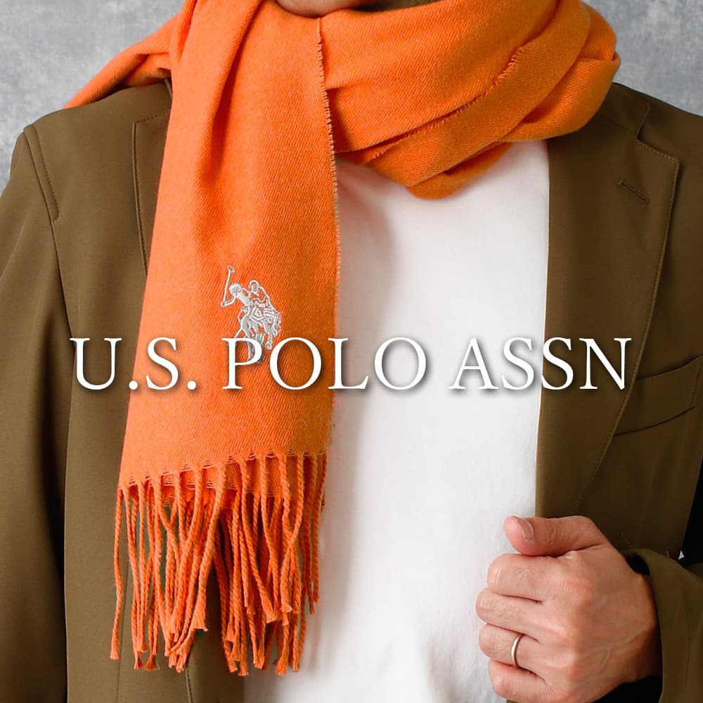 U.S. POLO ASSN. メンズ マフラー 大判 ブランド ユーエスポロアッスン あたたかい ユニセックス 大きい 大きめ 幅広 ビッグ シンプル 男性 女性 大人 ポリエステル レーヨン ビジネス プレゼント ギフト クリスマス ラッピング 誕生日 彼氏 夫