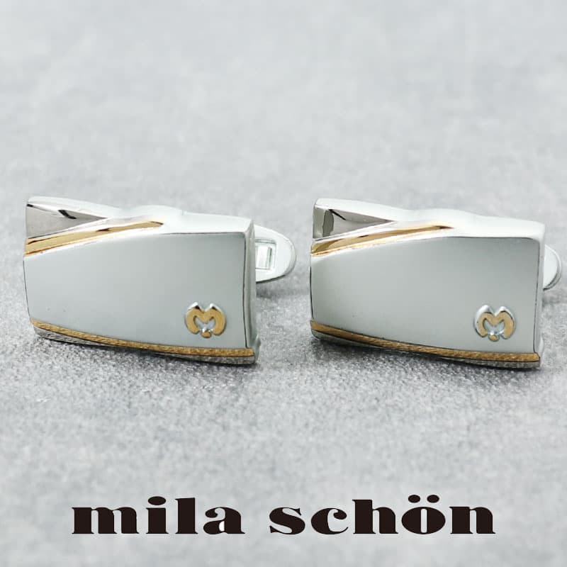 mila schon ミラショーン カフス カフスボタン シルバー メンズ カフリンクス CUFFS CUFFLINKS ブランド スーツ おしゃれ 紳士 [ シンプル ビジネス 仕事 結婚式 クリスマス 誕生日 人気 ギフト 40代 50代 60代 70代 ] 父の日 実用的｜メンズワイシャツ専門店サルトリア
