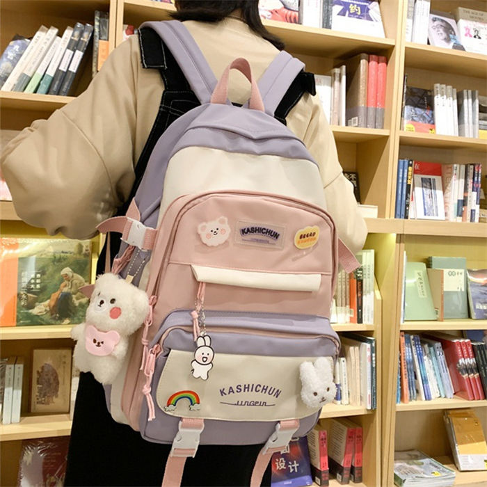 【楽天市場】リュック キッズ 女の子 小学生 中学生 おしゃれ キッズリュック 大容量 韓国 アウトドア バックパック レディース 飾り物付き