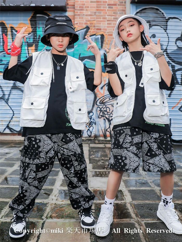 3点仕掛ける 半袖 プルオーバー ヒップホップダンスお召しもの ノースリーブ より良い ズボン下 HIPHOP キッズ 原宿系 キッズダンス 御居処跳ねる 社交ダンス 上下 お坊っちゃん 御姉さん ガールズ ジャッズ 監督服 社交ダンスお召しもの お坊っちゃん jazz DJ オシャレ 打つことズボン下 ズボン