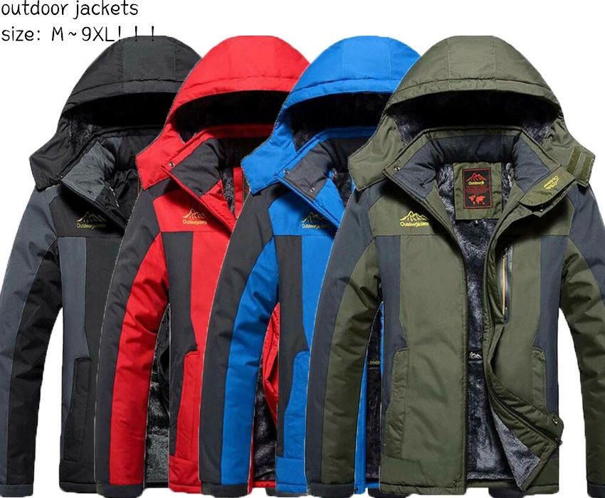 送料無料 メンズ　アウトドア　ジャケット　outdoorjackets　裏起毛ジャケット　秋冬コート　ブルゾン　防寒服　フード付き　撥水加工　大きいサイズお洒落　4色　M-9XL