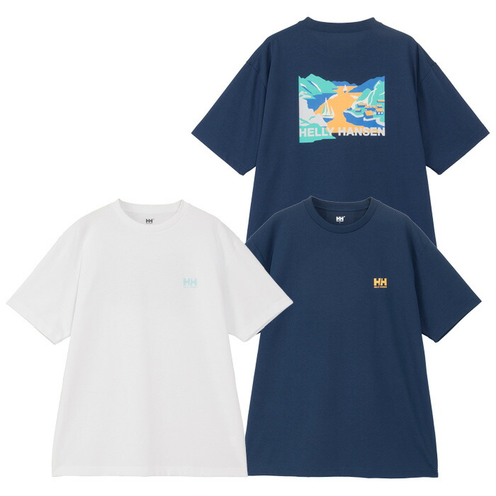 【メール便可】ヘリーハンセン ショートスリーブ ランドスケープティー ユニセックス HH62507 トップス Tシャツ 半袖 セーリング 海 マリンスポーツ バックプリントT