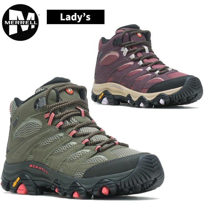 【SS継続期間中P5倍】メレル モアブ 3 シンセティック ミッド ゴアテックス （レディース）MOAB 3 SYNTHETIC MID GORE-TEX ウィメンズ トレッキング 山登り 山歩き アウトドア 難民キャンプ 運動すること ブリンドル バーガンディ カーキ ぶどう酒赤いこと