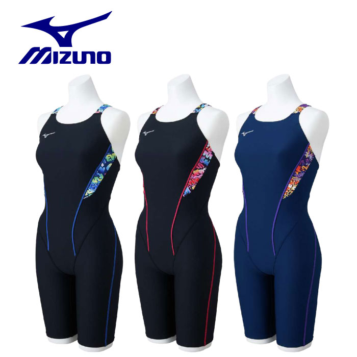 ミズノ) 水着 ハーフススーツ(オープン)[レディース] N2MG6743 競泳用ハーフスーツ(レースオープンバック)|N2MG0222|競泳水着