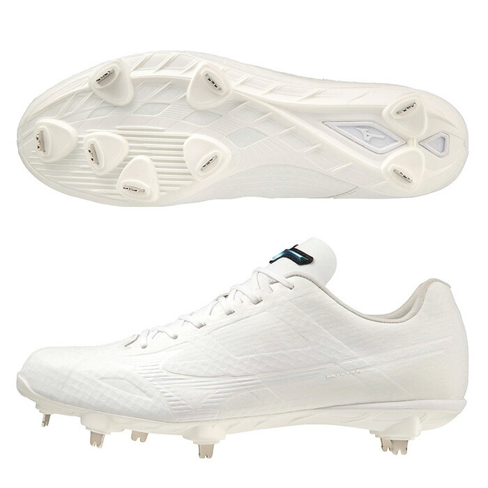 27.0 野球 スパイク 金具 ミズノ ライトレボゼロ2 白スパイク 紐 軽量 MIZUNO - 27.0 野球 スパイク 金具 ミズノ ライトレボゼロ2 白