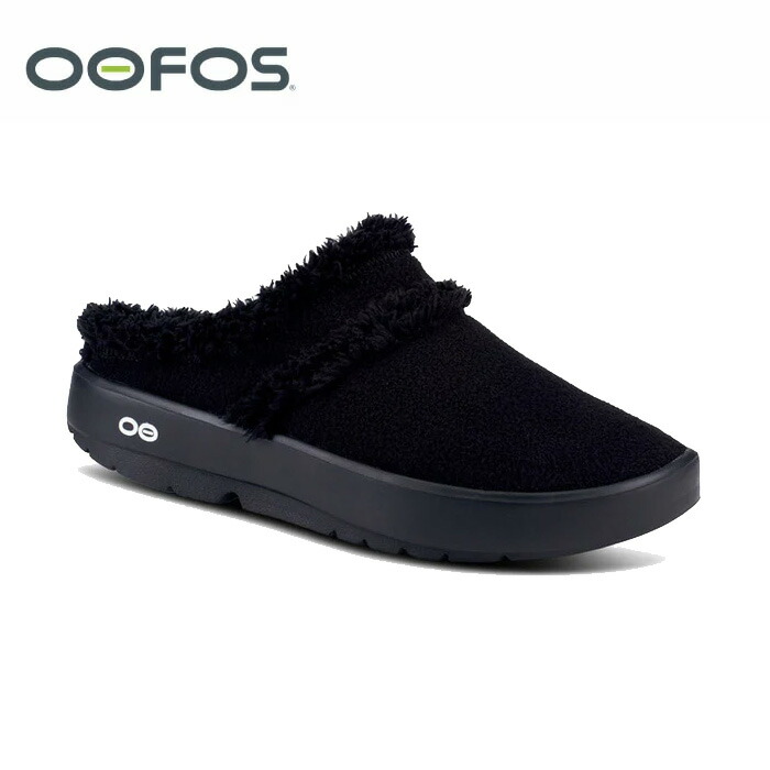 【継続期間制限事項P10倍】ウーフォス Women\u0027s OOcoozie Mule ミュール 2000560052222 Black/Black サンダル 防寒 保温 シューズ お部屋シューズ