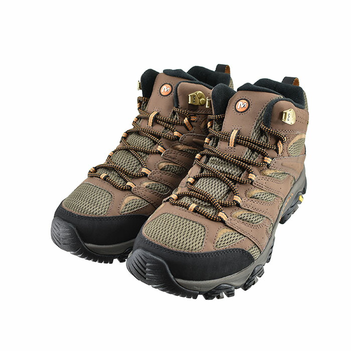 メレル MERRELL MOAB 3 SYNTHETIC MID GORE-TEX モアブ 3 シンセティック ミッド ゴアテックス ブラウン 茶 25 ハイカット ワイド 幅広 ゆったり 防水 アウトドア キャンプ トレッキング ハイキング (アース) J500253W スニーカー メンズ シューズ 靴