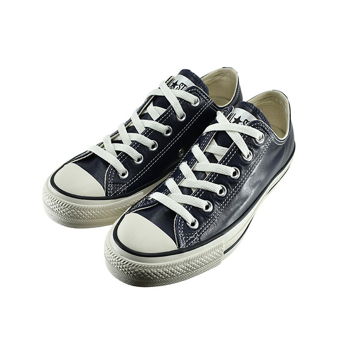 コンバース CONVERSE ALL STAR (R) OLIVE GREEN LEATHER OX オールスター (R) オリーブ グリーン レザー OXI (ディープシー(25cm~)) 1SD283 スニーカー メンズ ユニセックス ネイビー 31308260 35 シューズ 靴|sasaya店