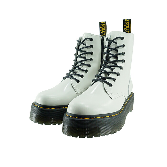Dr.Martens ホワイトレザー レースアップシューズ Dr.Martens】 8ホールスムースレザーブーツ | albino