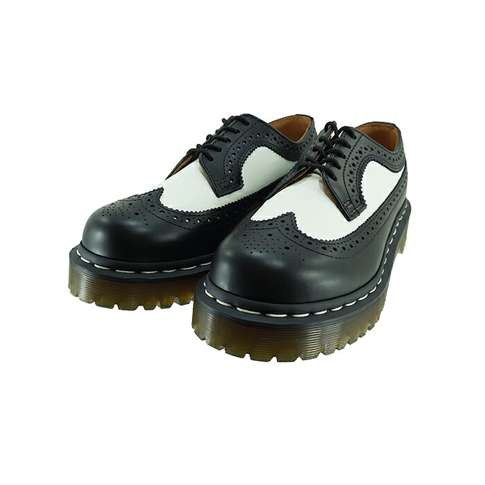 ドクターマーチン Dr.Martins 3989 BEX ブローグシューズ (BLACK＆WHITE(～24.0cm)) 10458001 ブーツ ユニセックス ブラック＆ホワイト 黒 クロ レディース シューズ 靴 36｜sasaya店