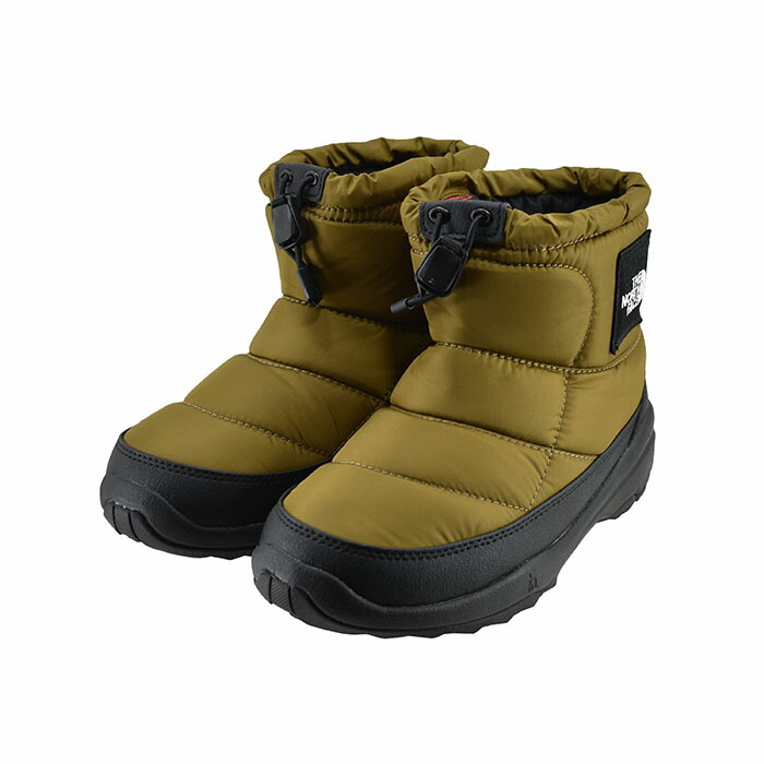 ノースフェイス THE NORTH FACE K Nuptse Bootie Logo Shor キッズ ヌプシ ブーティ ロゴ ショート (モスグリーン×TNFブラック) NFJ52280 ブーツ男の子 女の子 ジュニア カーキ 子供 キッズ シューズ 靴 116