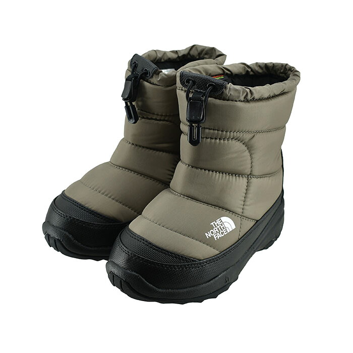 ノースフェイス THE NORTH FACE K Nuptse Bootie WP キッズ ヌプシ ブーティ ウォータープルーフ (キャバングレー&times;TNFブラック) NFJ52287 ブーツ男の子 女の子 ジュニア 子供 キッズ シューズ 靴 116｜sasaya店
