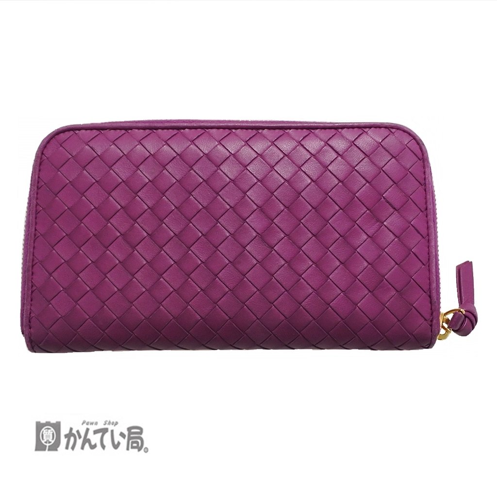 未使用品 BOTTEGA ボッテガヴェネタ イントレチャート ラウンドファスナー BOTTEGAVENETA】ボッテガヴェネタ ラウンドファスナー長財布 長