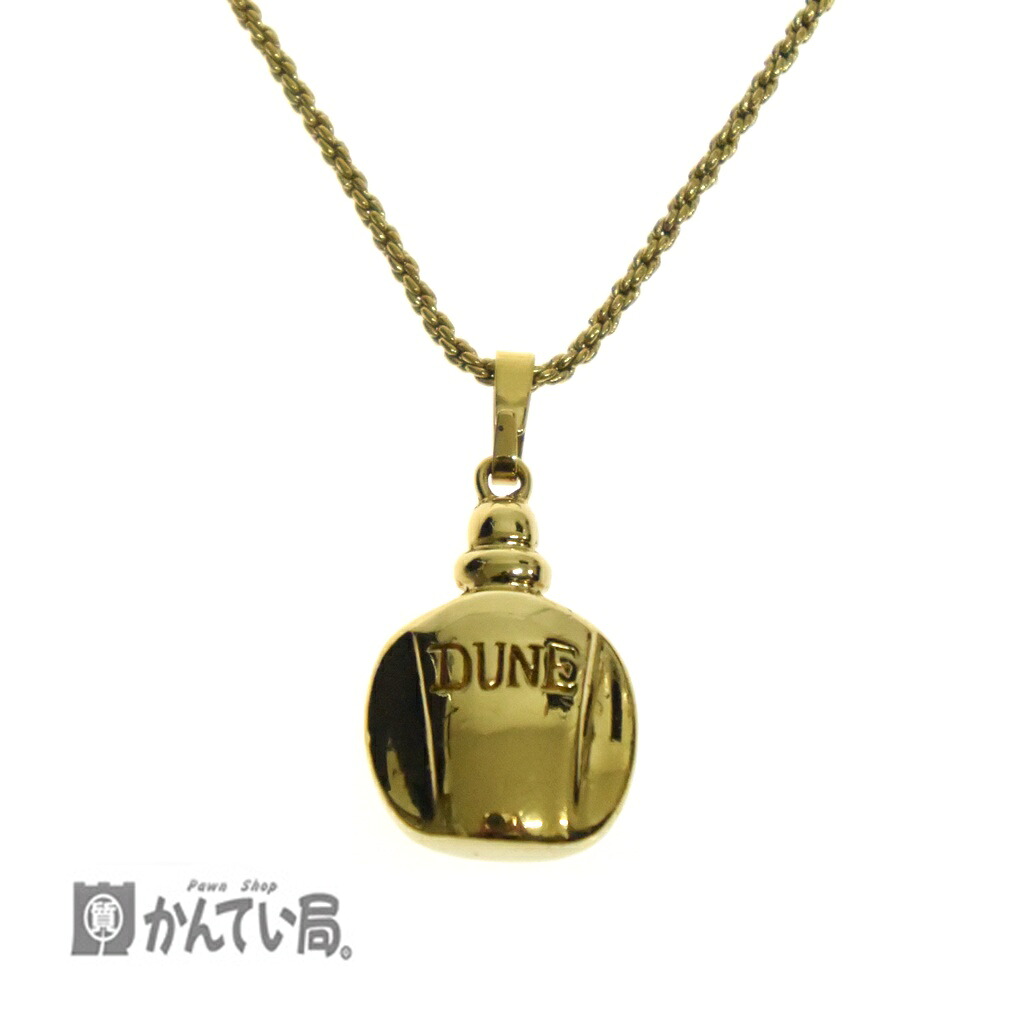 Christian Dior クリスチャン ディオール DUNE パフュームボトル モチーフ ゴールドカラー ネックレス アクセサリー 香水 ボトル クリックポスト発送 【中古】