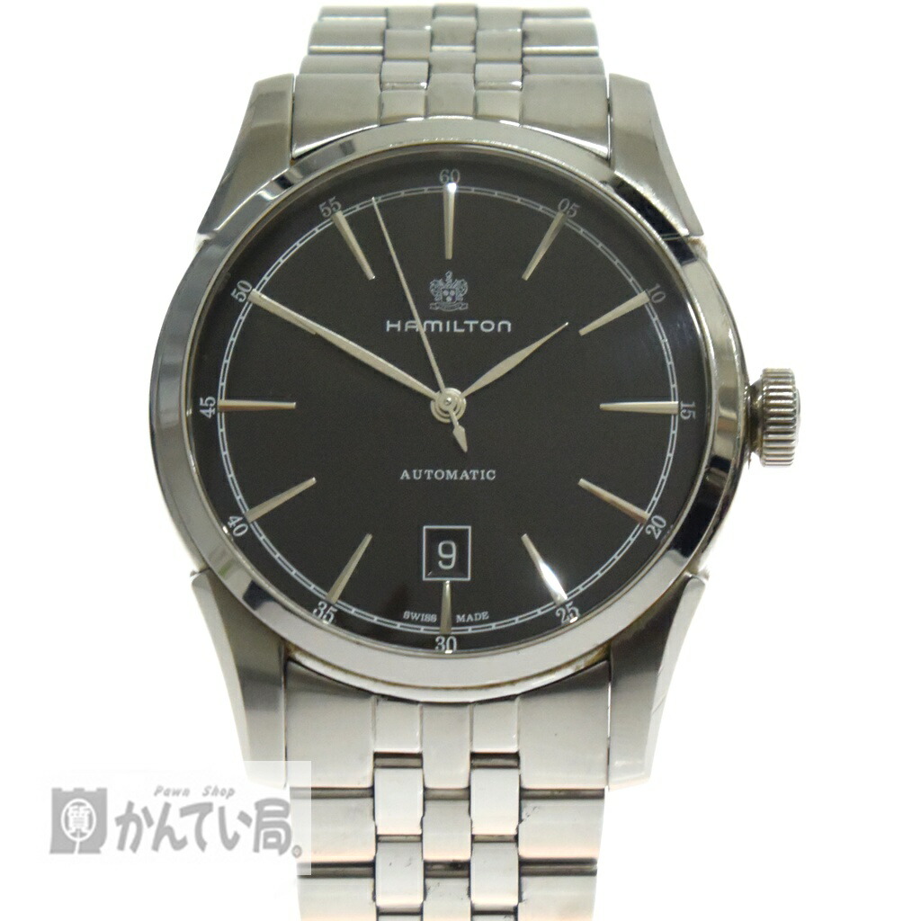 動く品 HAMILTON ハミルトン H424151 アメリカン 古典派音楽 スピリットオブリバティ ズージャー御師匠さん オートマ ウォッチ SS 黒文字盤 メンズ 【中古】