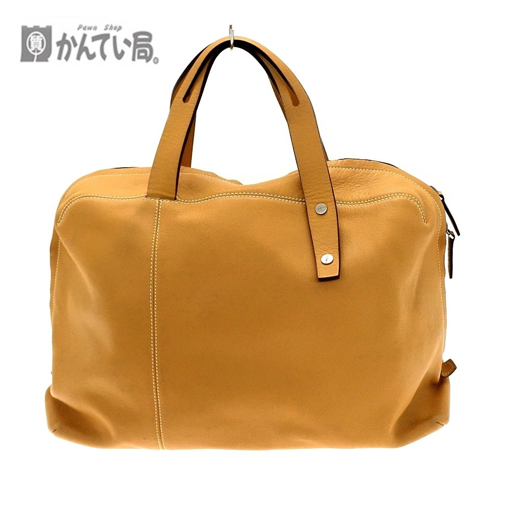 LOEWE ロエベ ハンドバッグ ポーチ付き ベージュ キャメル ボストン型 シンプル ファスナー式 ブランド レディース 大容量 軽量 ステッチ ソフト 手提げ 肩掛け 【中古】