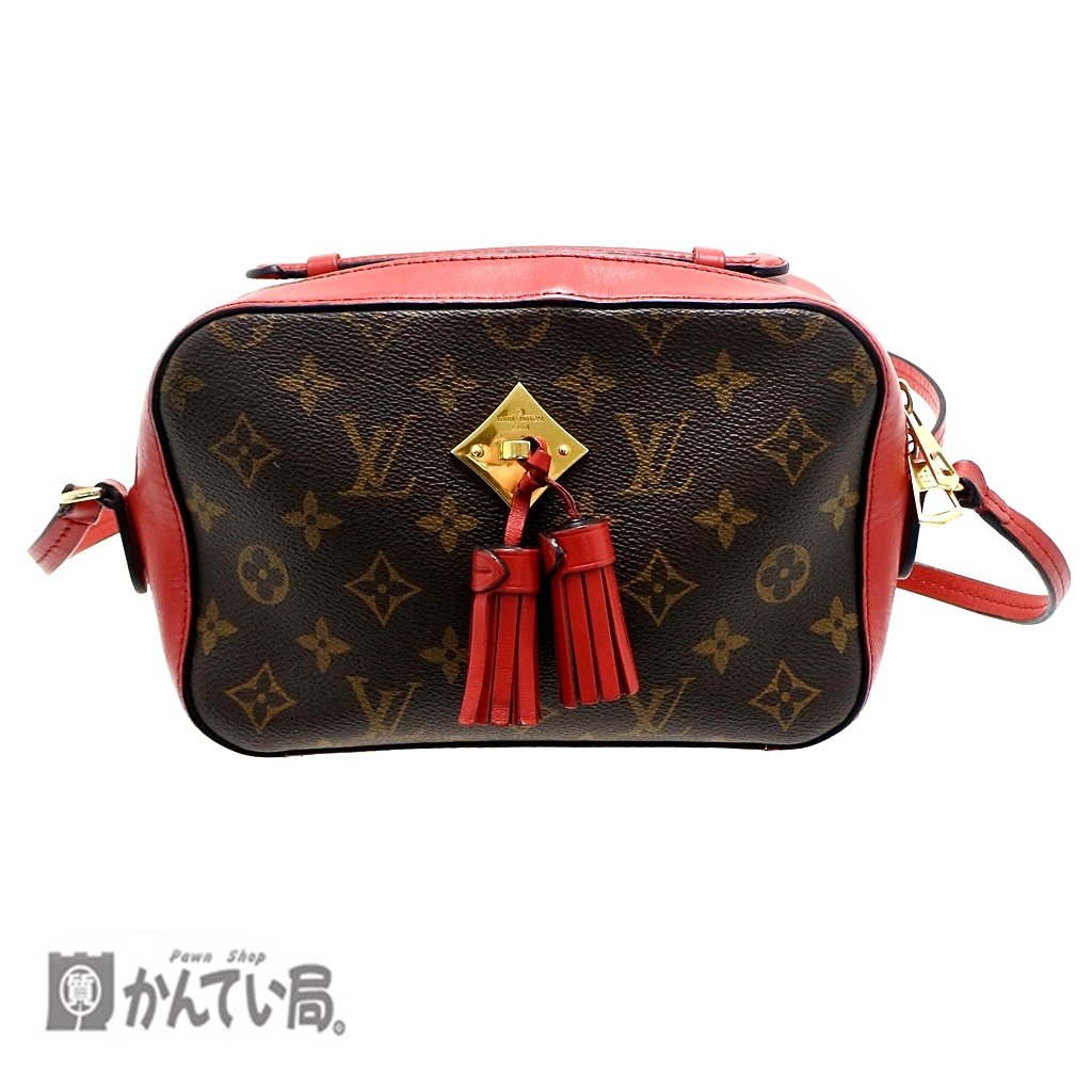 LOUIS VUITTON ルイヴィトン サントンジュ モノグラム ショルダーバッグ M43556 CA2128 赤銅色 コクリコ パウダーコンパクト 赤いこと 分かりやすい バイ色合い フリンジ 【中古】