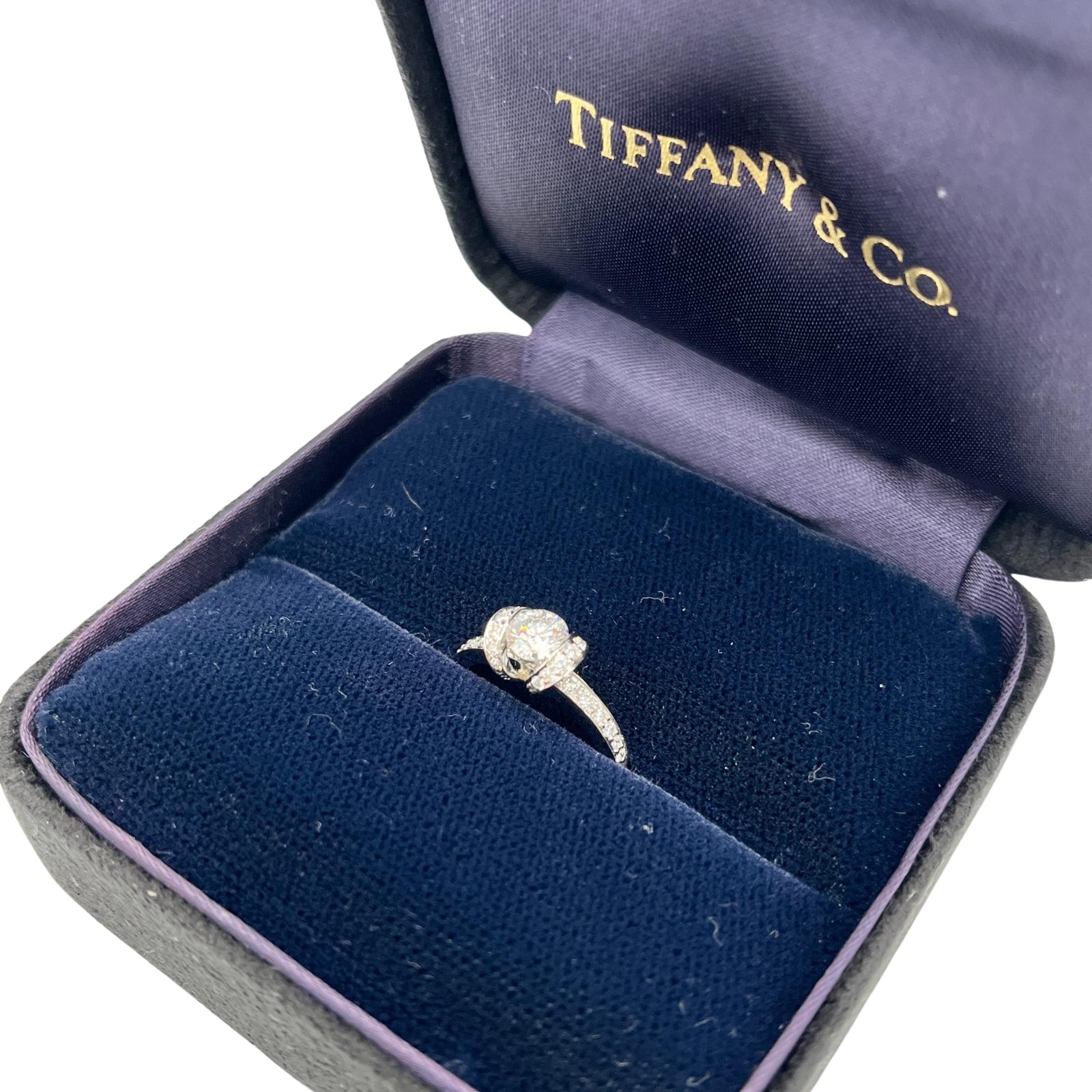 楽天市場】【超美品】ティファニー リボン ダイヤ リング Pt950 0.47ct