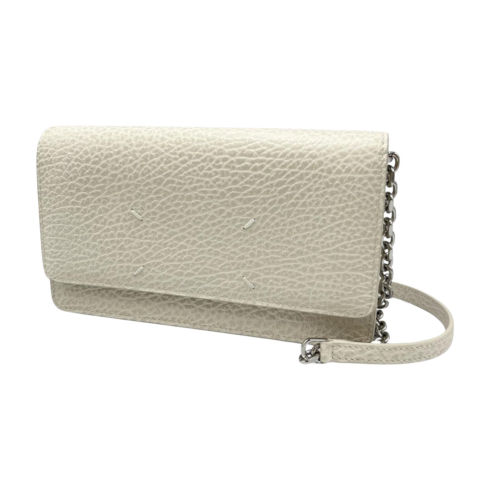 maison margiela ホワイトレザー チェーンウォレット マルジェラ】最終セール価格！チェーンウォレット ホワイト