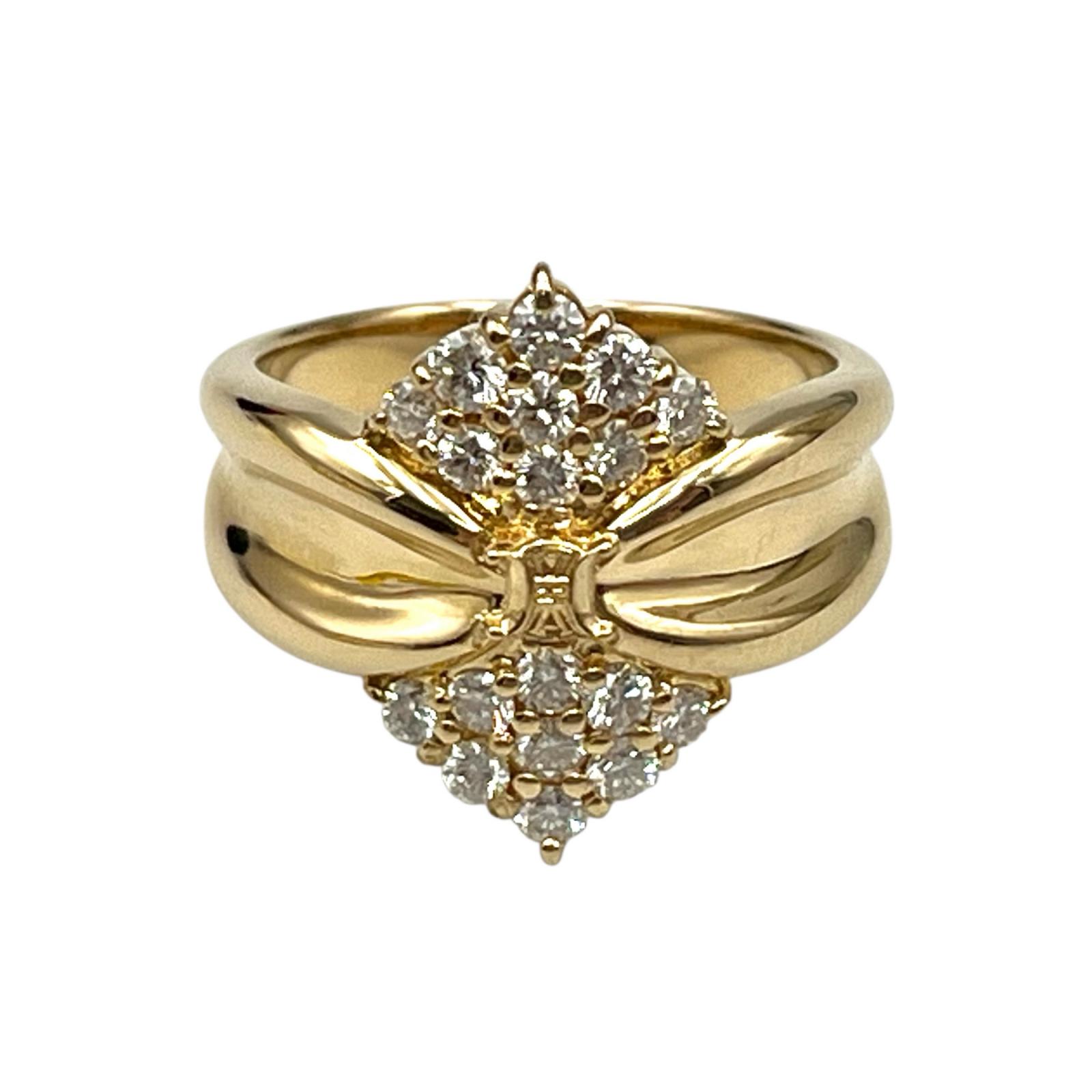 新作【CELINE】リング / エナメル＆ゴールドフィニッシュ ブラス 54